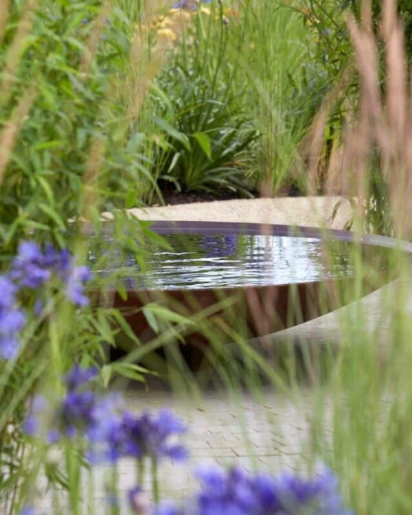 Ūdens atspulgu bļoda no rūsināta tērauda (corten steel) D100cm